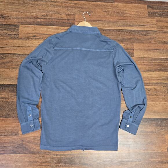 Mododoc Shirt Small Womens Knit Pocket Top Button Up Long Sleeve Blue Sundance - Picture 3 of 10